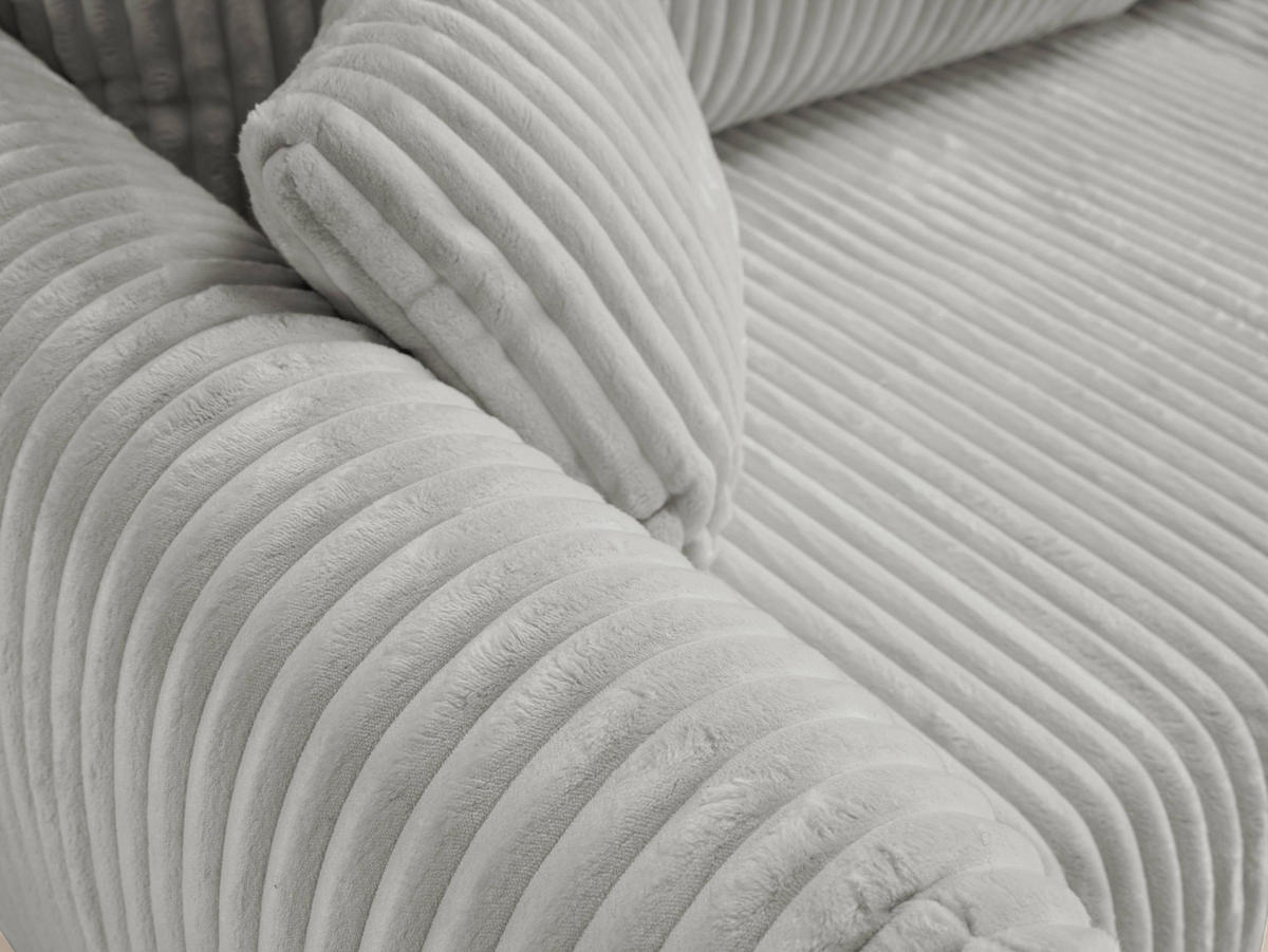 SOFA Hallora - Grau (Tilia 83) - Hellgrau, Holzwerkstoff (240/88/108cm) - Möblo