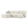 ECKSOFA Links Samt Stoff Beige - Creme/Schwarz, Holzwerkstoff/Kunststoff (248/166cm) - Makamii