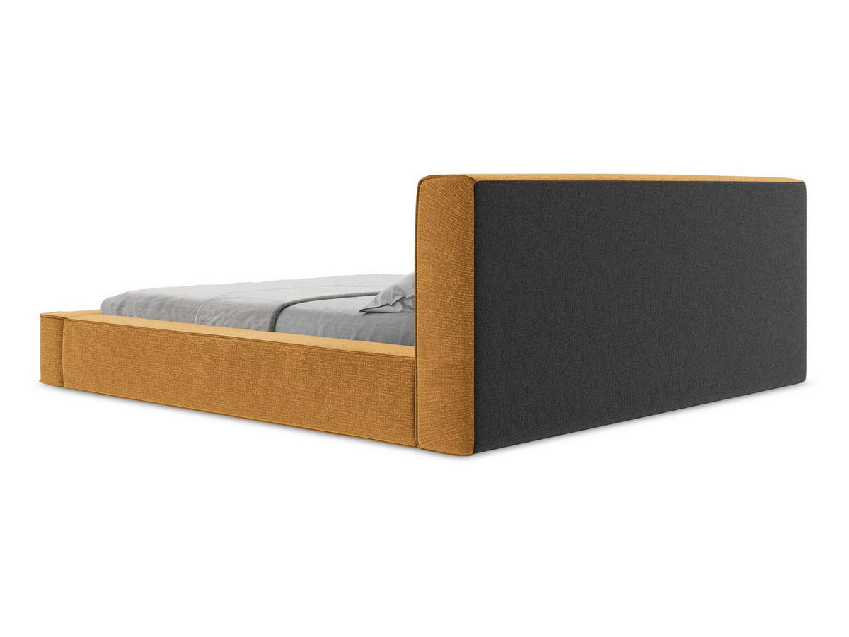 POLSTERBETT mit Bettkasten und Lattenrost 180x240 Gelb - Currygelb/Gelb, Kunststoff/Textil (140/200cm) - Makamii