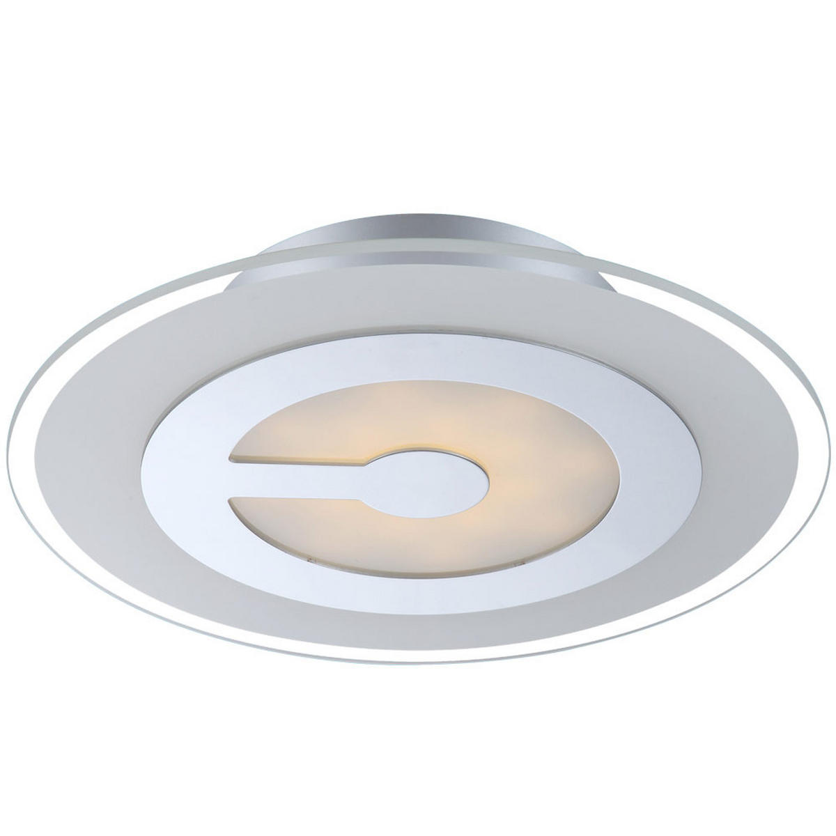 LED DECKENLEUCHTE ZOU Weiß Glas satiniert - Weiß, Glas (30/30/6.2cm) - Globo Lighting