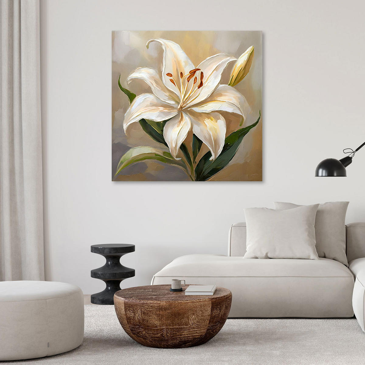 KUNSTDRUCK Beige 50/50 cm - Beige, Textil (50/50cm) - KUNSTLOFT