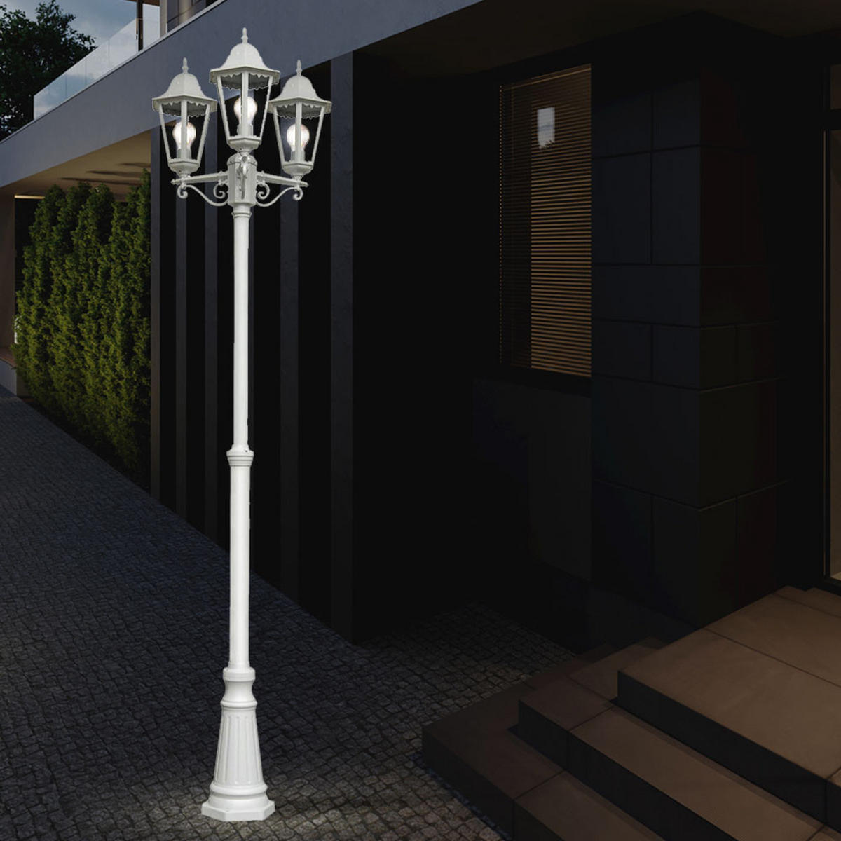 RGB LED STEHLEUCHTE NORDERNEY Weiß - Weiß, Metall (58/55/220cm)