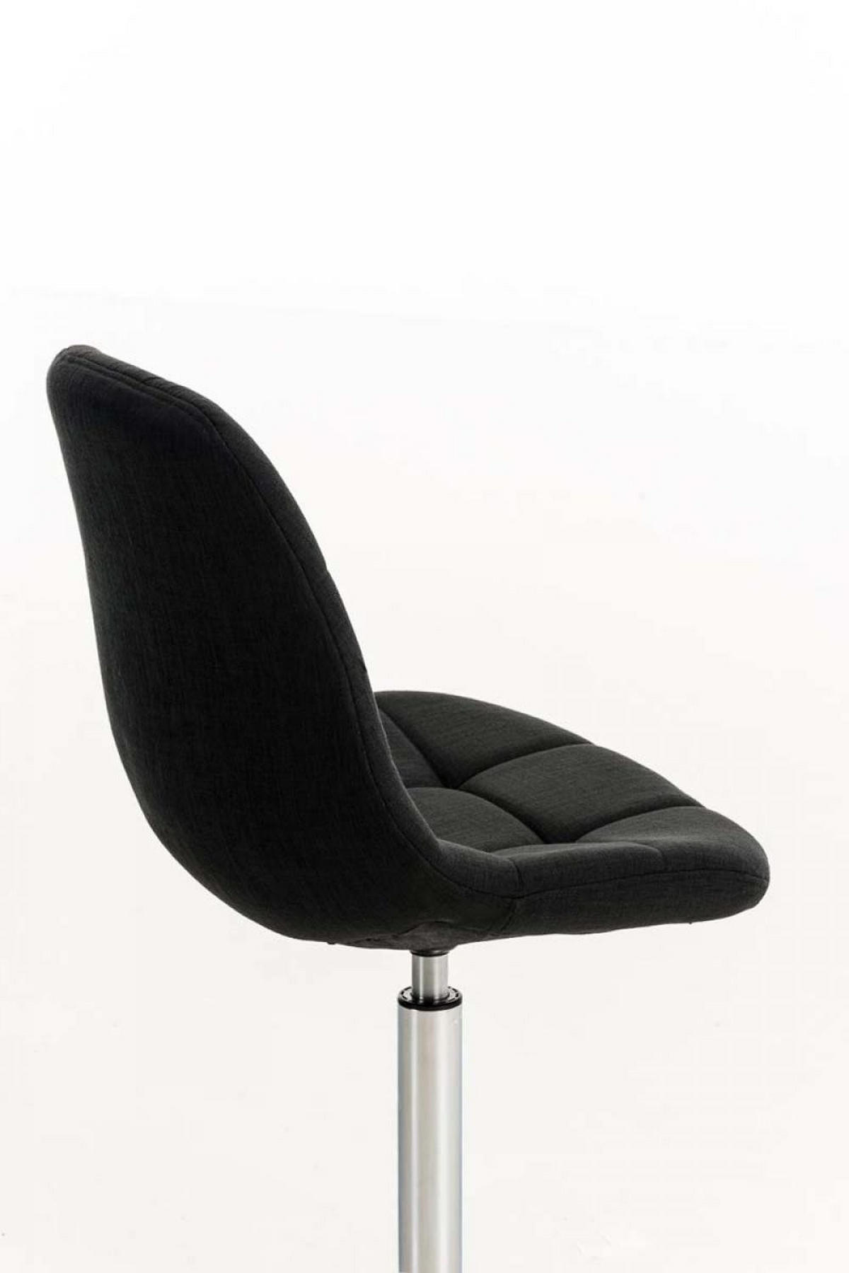 DREHSTUHL Stoff schwarz - Chromfarben/Schwarz, Textil/Metall (48/84/52cm) - CLP