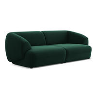 4-SITZER-SOFA Samt Stoff Grün - Dunkelgrün/Schwarz, Kunststoff/Textil (232/81/98cm) - Makamii