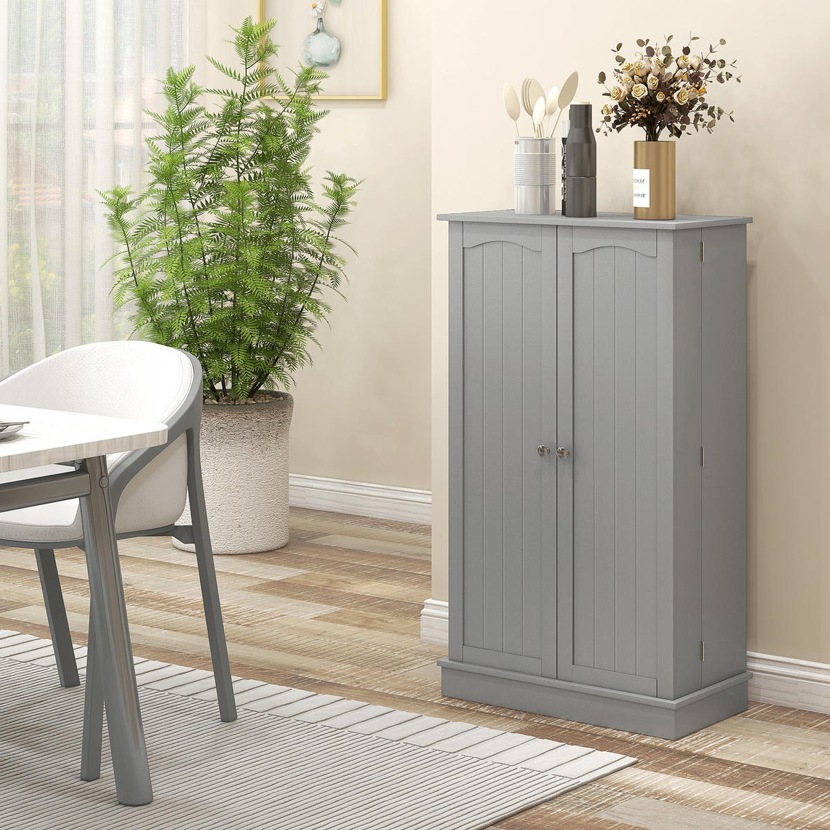 MEHRZWECKSCHRANK DE-11151 5 Böden Grau - Grau, Holzwerkstoff (30/104/60cm) - ComfortXL