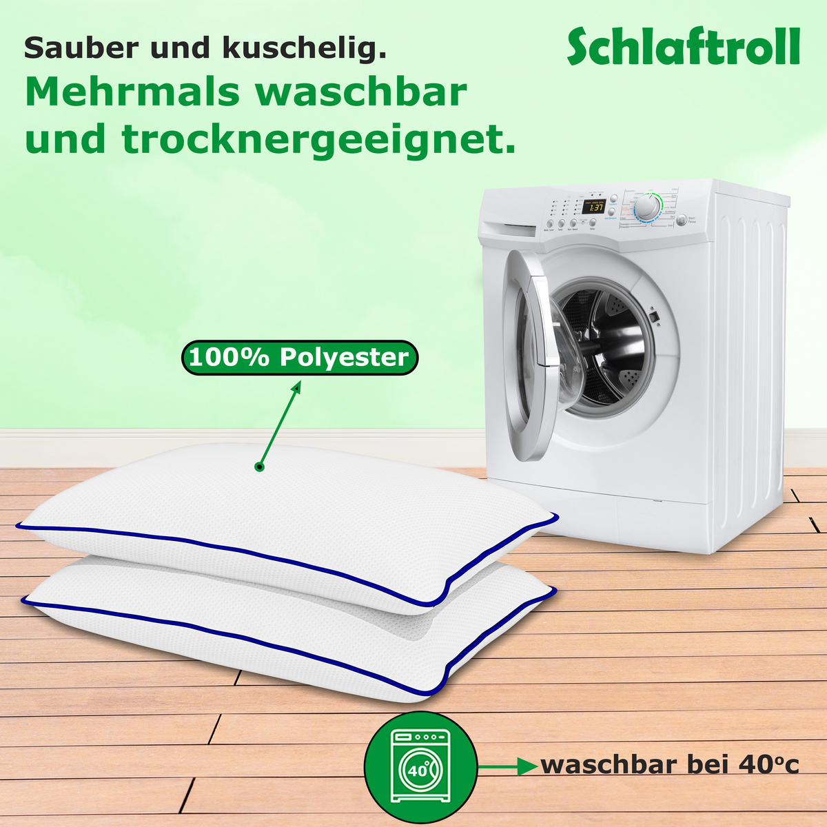 NACKENISSEN Memory Foam Kissen 40x80 - Weiß, Textil (40/80cm) - Schlaftroll