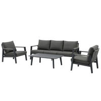 LOUNGESET Salo 4-tlg. in anthrazit - Anthrazit, Textil - Sungörl