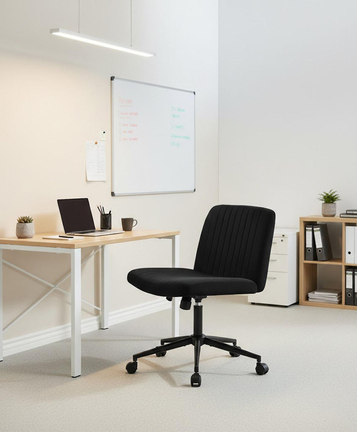 BÜROSTUHL Lynox Samt schwarz - Schwarz, Metall (62/98/65cm) - TPFLiving