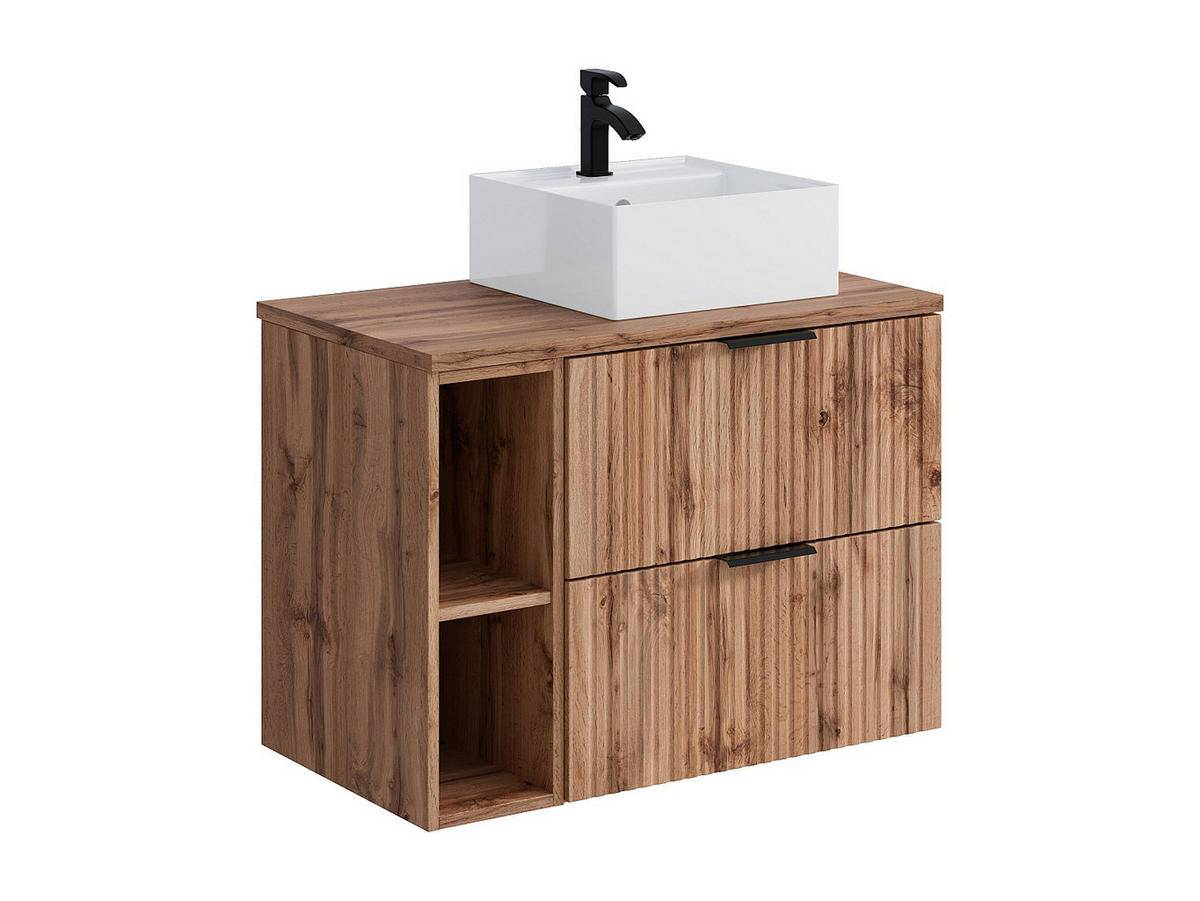 EINZELWASCHTISCH - 80cm x 46cm - MDF - naturfarben hell - ZEVARA - Naturfarben, Holz (80/57/46cm) - Vente-Unique