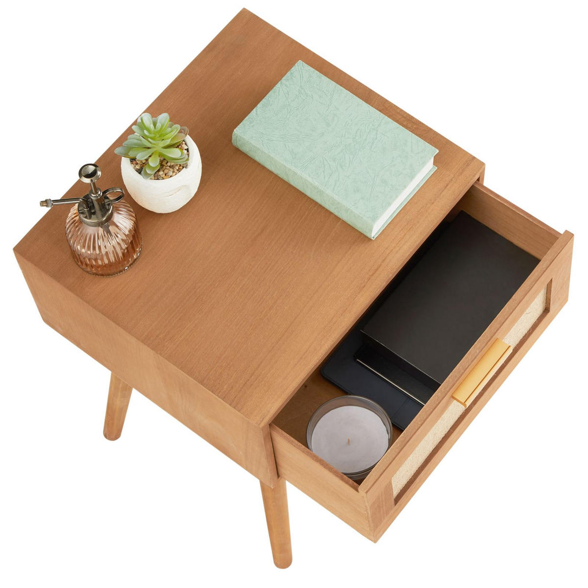 NACHTTISCH KIRAN - Braun, Holz (40/57/36cm) - CARO-Möbel