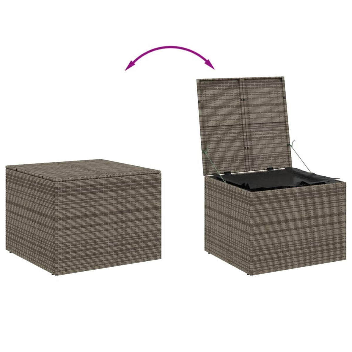GARTENTRUHE Grau 291L Poly Rattan - Grau, Kunststoff (75/59/80cm) - vidaXL