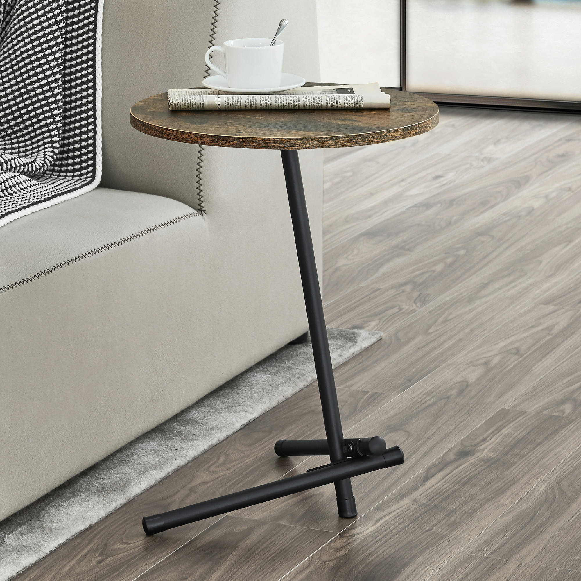 BEISTELLTISCH Karup - Dunkelbraun, Metall (40/40/55cm) - [en.casa]