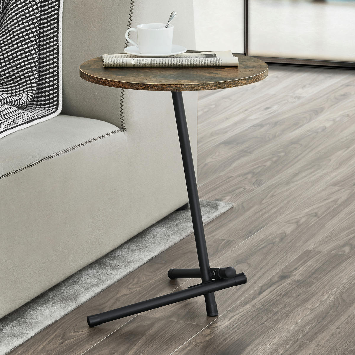 BEISTELLTISCH Karup - Dunkelbraun, Metall (40/40/55cm) - [en.casa]