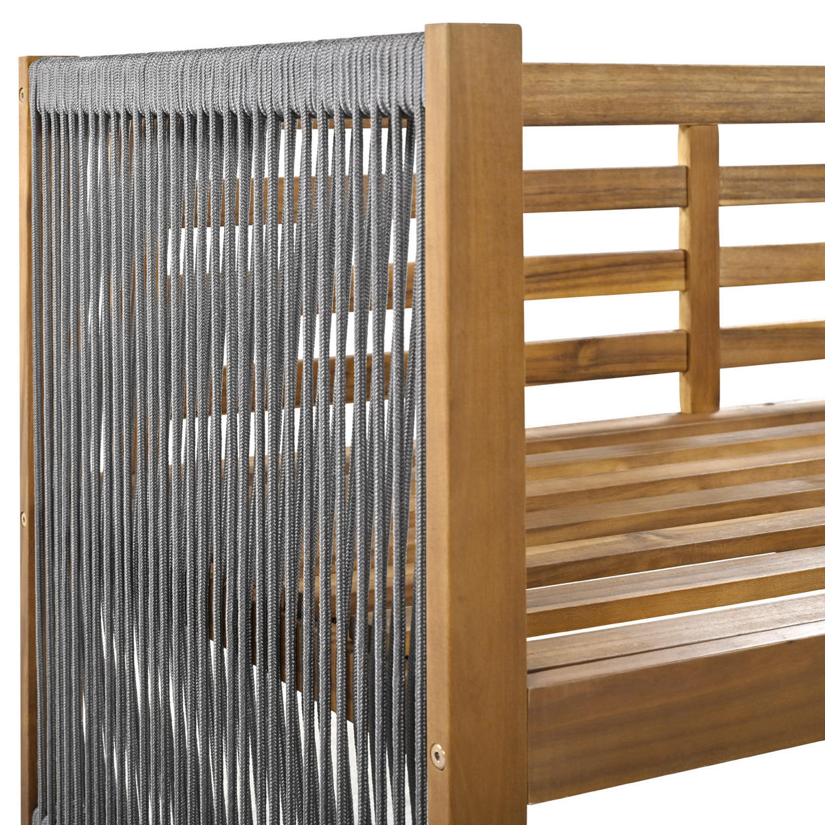 LOUNGEGARNITUR Akazie Grau Natur 5-tlg. - Grau, Metall - ComfortXL