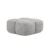 POUF Chenille Stoff Grau - Hellgrau/Schwarz, Holzwerkstoff/Kunststoff (90/39/90cm) - Makamii