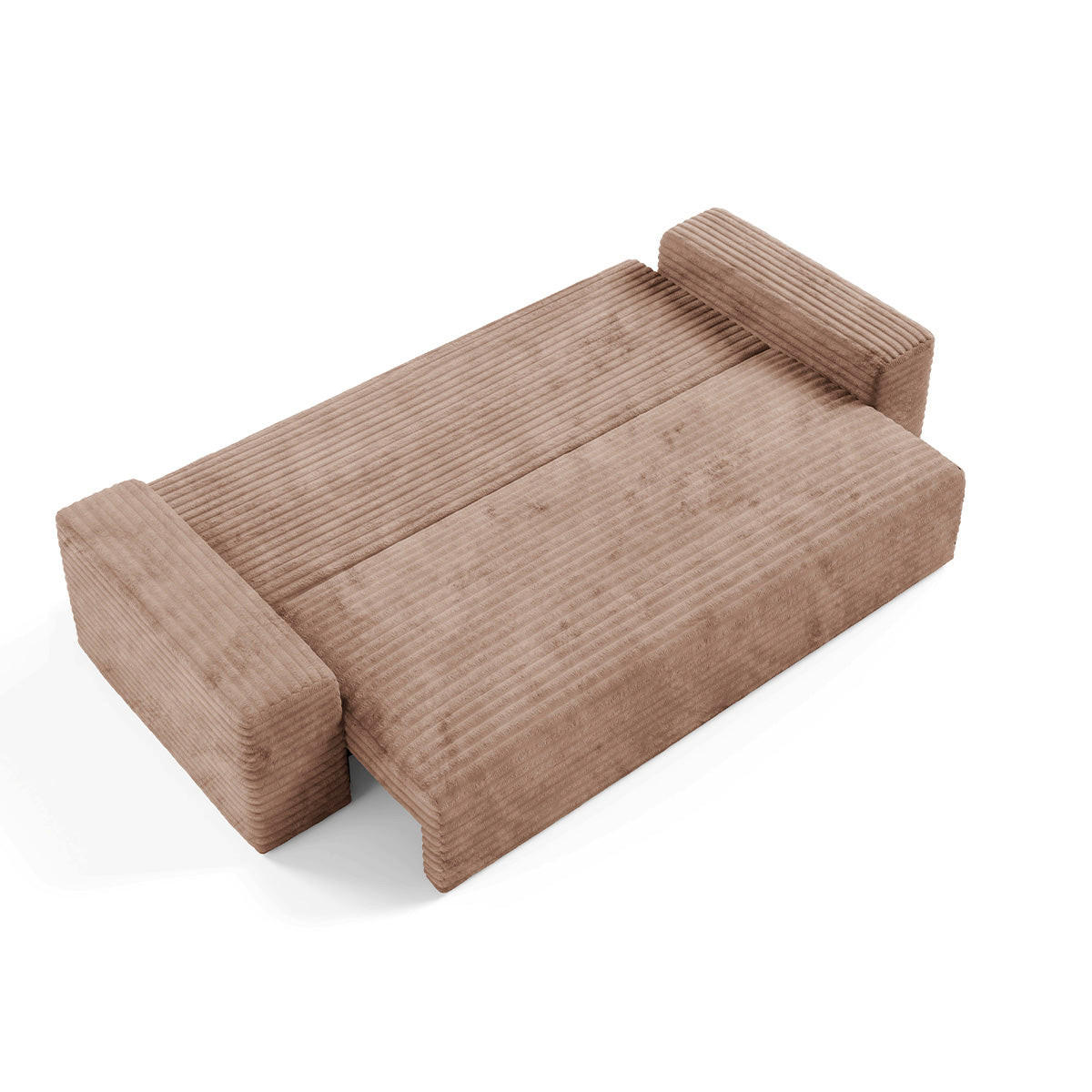 POHOVKA Fabio 3MÍSTNÁ Světle hnědá - hnědá, dřevo (260/82/102cm) - Petits-meubles