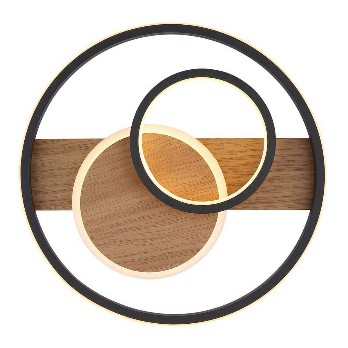 LED DECKENLEUCHTE Metall Braun mit Kristallen - Braun, Metall (34.5/34.5/6cm) - Globo Lighting