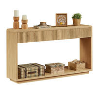 KONSOLENTISCH aus Spanplatte und MDF 150x35x85 cm Natur mit 2 Schubladen und offenem Fach - Naturfarben, Holzwerkstoff (150/35/85cm) - IVMEU