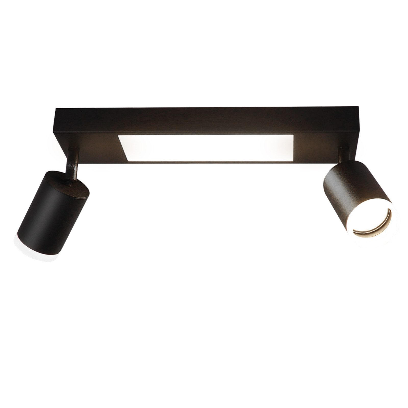 STRAHLER Bielefeld 2-flammig 34/8/16.9 cm - Schwarz, Metall (34/8/16.9cm) - Nettlife
