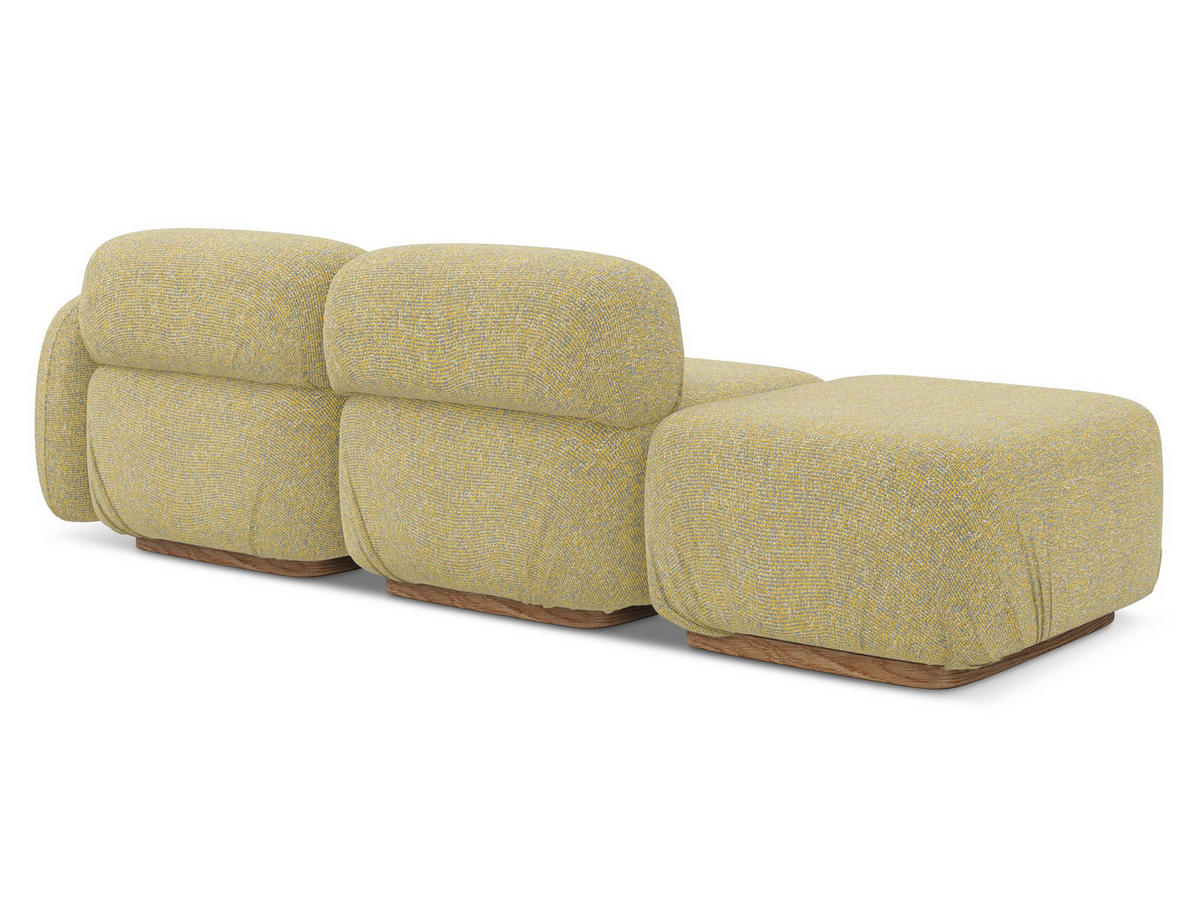 3-SITZER SOFA Links Strukturstoff Stoff Gelb - Currygelb/Gelb, Holz/Textil (258/73/95cm) - Makamii