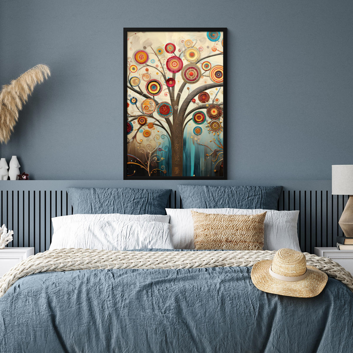 POSTER MIT RAHMEN Baum - Baum des Lebens - Farbe 60x90 cm - Braun, Papier (60/90cm) - MuchoWow