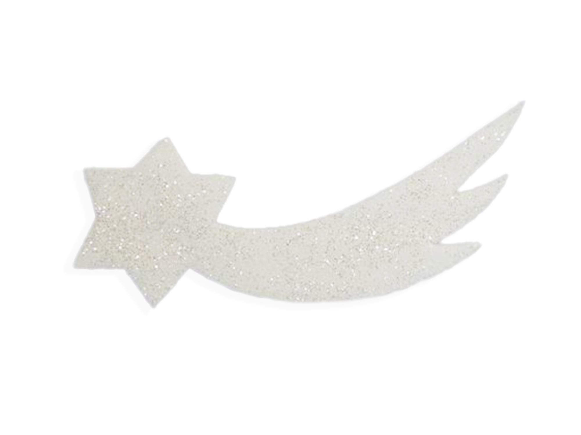 LAALU WEIHNACHTSBAUMSCHMUCK Schaumstoff Komet mit Glitzer weiß 30 x 12 cm - Silberfarben/Weiß, Kunststoff (20/16/40cm) - LAALU