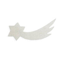 LAALU WEIHNACHTSBAUMSCHMUCK Schaumstoff Komet mit Glitzer weiß 30 x 12 cm - Silberfarben/Weiß, Kunststoff (20/16/40cm) - LAALU