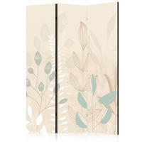 PARAVENT Beidseitig Bedruckter 3-tlg 135x172 cm Pflanzen im Boho-Stil - Beige, Holz/Textil (135/172/3cm) - Muralo