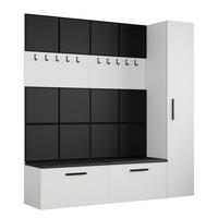 GARDEROBENSCHRANK MODULO 201,2/204/40 cm Modern Garderobe-Set Weiß - Schwarz/Weiß, Holzwerkstoff (201.2/204/40cm) - MASSENO