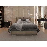 POLSTERBETT Zaira 120x200cm – Elegantes Polsterbett für modernen Wohnstil , Federkernmatratze Bonnel (18cm), braun - Braun, Holz (120/200cm) - Homesy