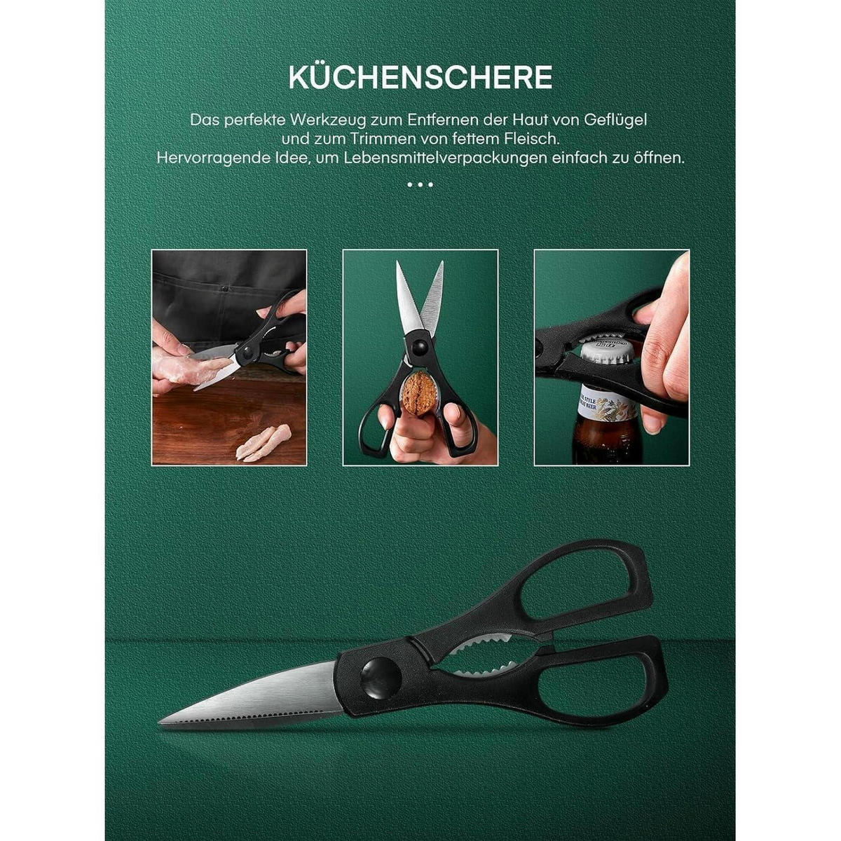 MESSERBLOCK-SET 16-teilig mit Holzblock Schwarz - Multicolor, Holz