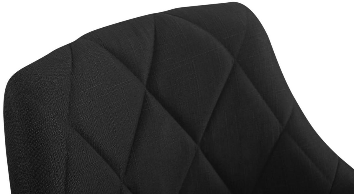 ARBEITSHOCKER Lazius Stoff schwarz - Schwarz, Metall (47/82/49cm) - TPFLiving