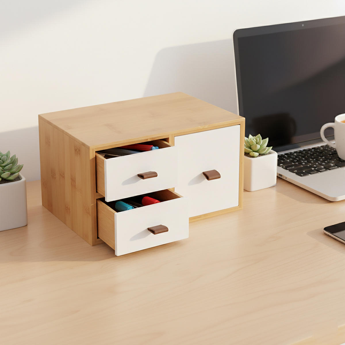 SCHUBLADENBOX - Multicolor, Holz/Holzwerkstoff (20/25/15cm) - Relaxdays