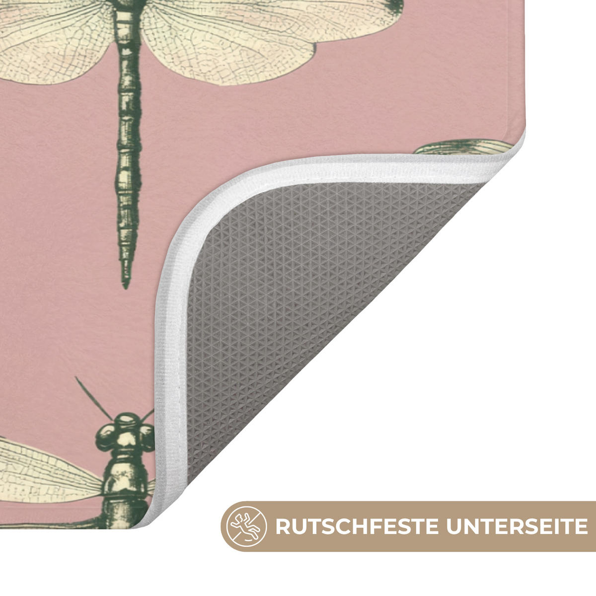 KÚPEĽŇOVÁ PREDLOŽKA Zvončeky - vzor - ružová 90x60 cm - ružová, textil/plast (90/60cm) - OnlyWow