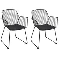 ESSZIMMERSTUHL 2er-Set Metall Schwarz Appleton - Schwarz, Metall (61/84/57cm) - Beliani