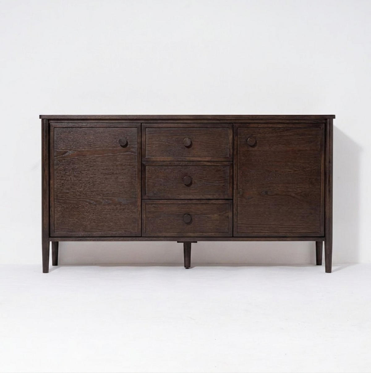 SIDEBOARD Rose, Eichenholz und Eichenfurnier, Espresso - Braun, Holz (150/80/45cm) - WOODEK