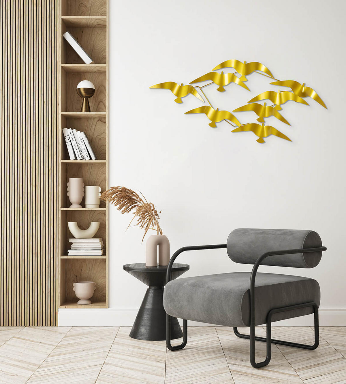 WANDDEKO Gold 121/53 cm - Goldfarben, Metall (3.1/53/6cm) - KUNSTLOFT