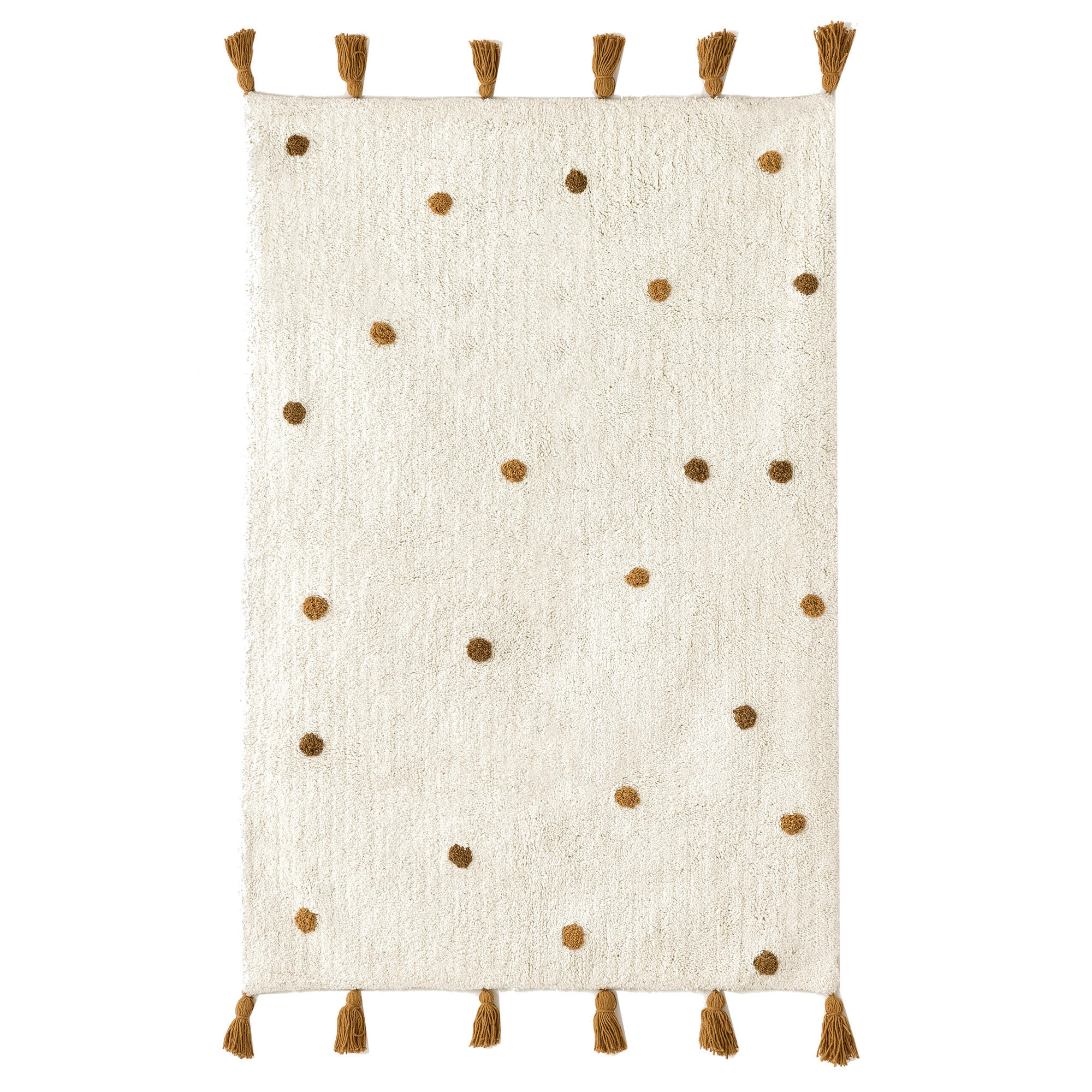 TEPPICH Little-dots Senf 100 cm x 150 cm - Dunkelgelb, Textil (100/150cm) - Kenay Home