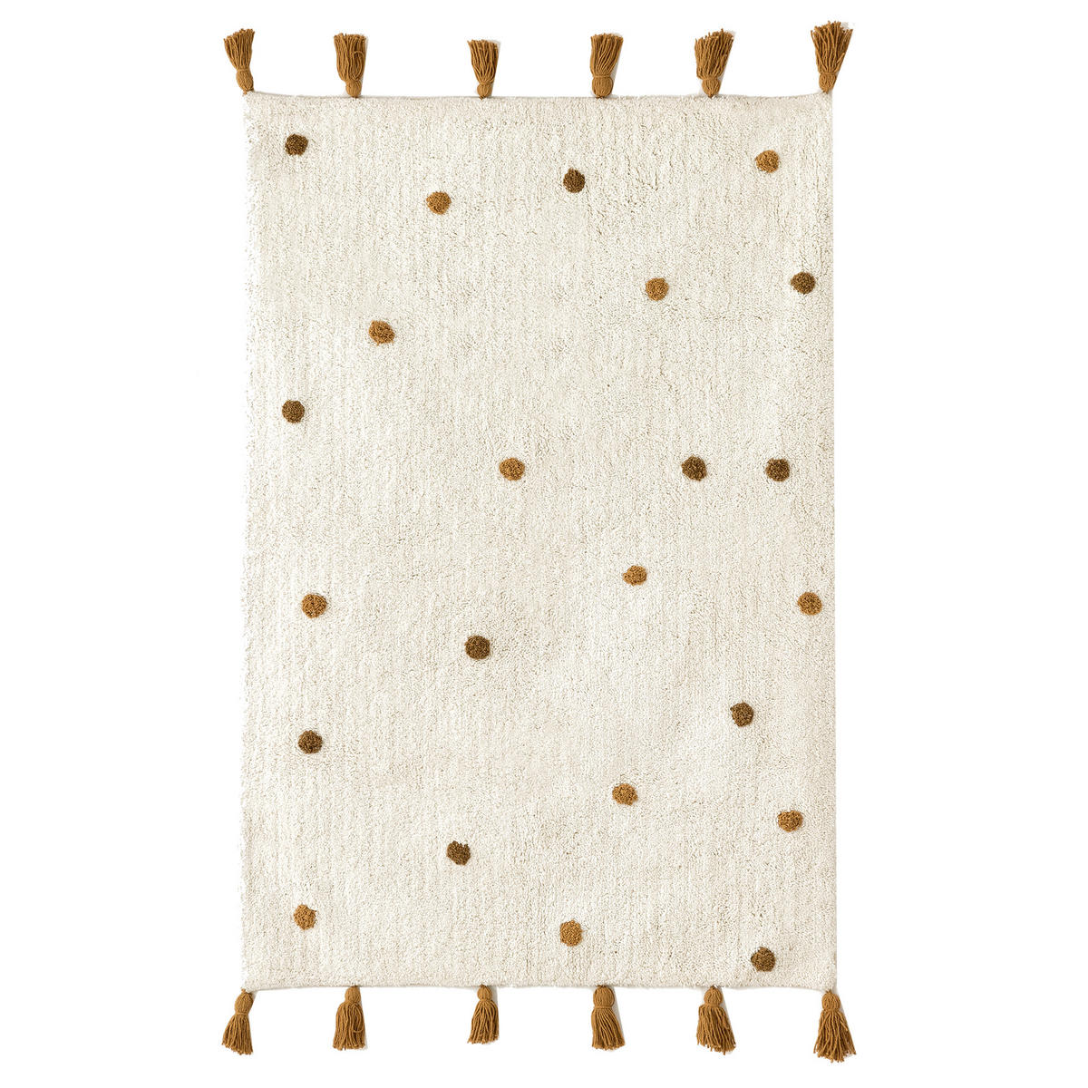 TEPPICH Little-dots Senf 100 cm x 150 cm - Dunkelgelb, Textil (100/150cm) - Kenay Home