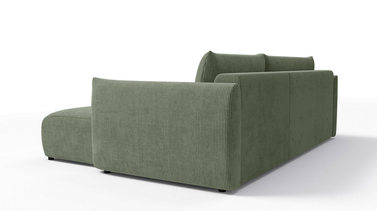 ECKSOFA TAUER 3-Sitzer links, mint - Schwarz/Grün, Holz/Textil (248/173cm) - Courtois Laville