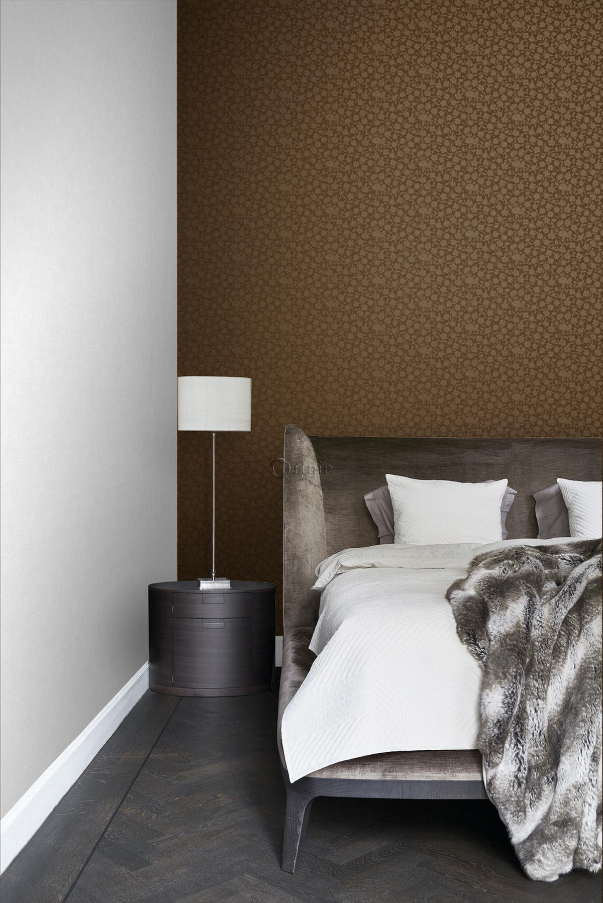 TAPETE Blumen 53 cm x 10.05 m - Goldfarben, Papier (53/1000cm) - Origin Wallcoverings
