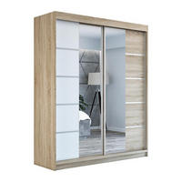 SCHWEBETÜRENSCHRANK 180 CM KRINO Farbe: Sonoma / weiß / sonoma - Braun/Weiß, Holzwerkstoff (180/215/59.5cm) - A&J MöbelLand