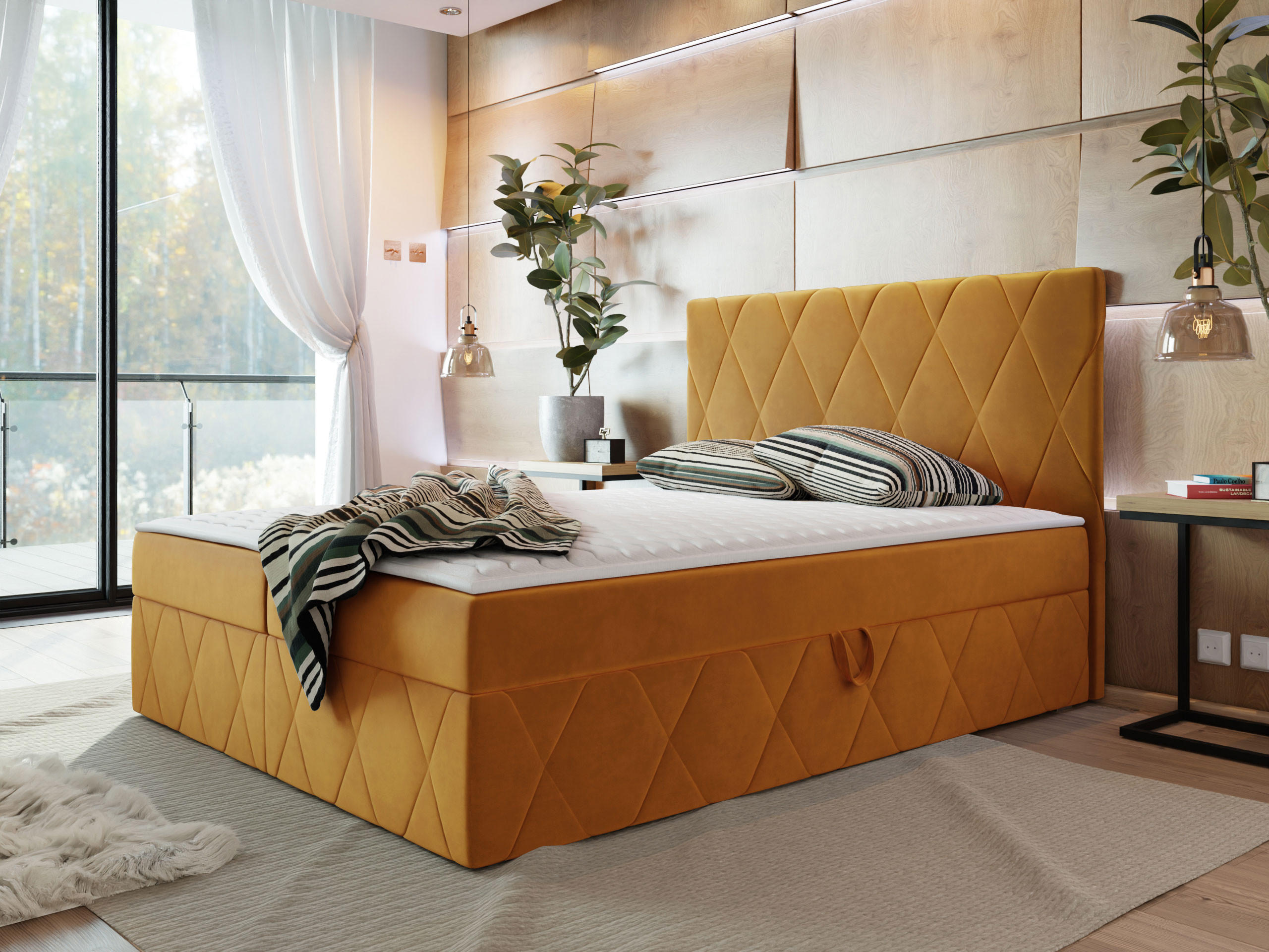 BOXBETT Simoti - Orange, Holzwerkstoff (180/200cm) - MIRJAN24