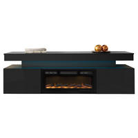 TV-LOWBOARD EF 2D Glossa mit Kamin - Schwarz, Holzwerkstoff/Kunststoff (190/59/41cm) - MIRJAN24