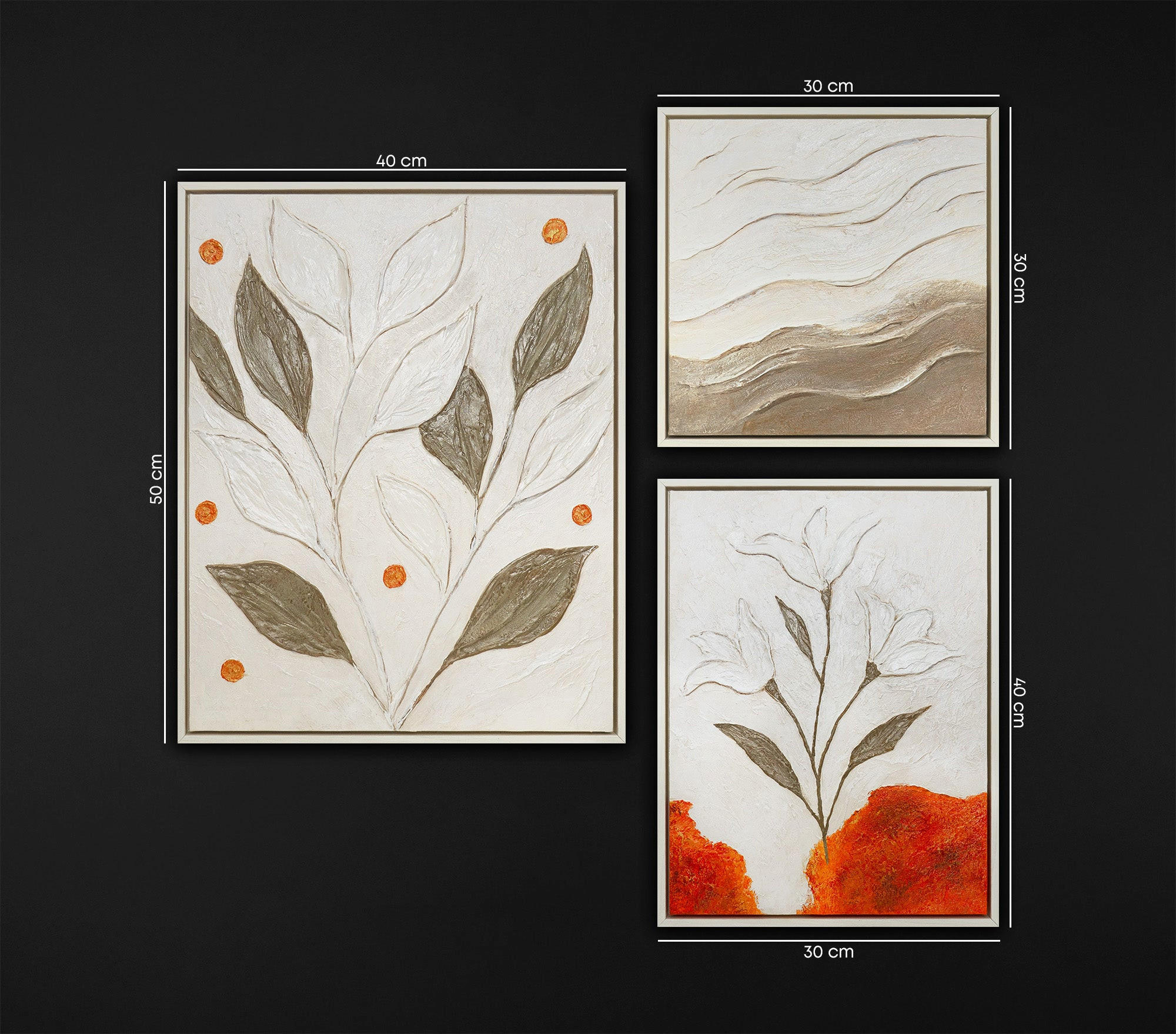YS-art gallery Gemälde Beige 70x70 cm