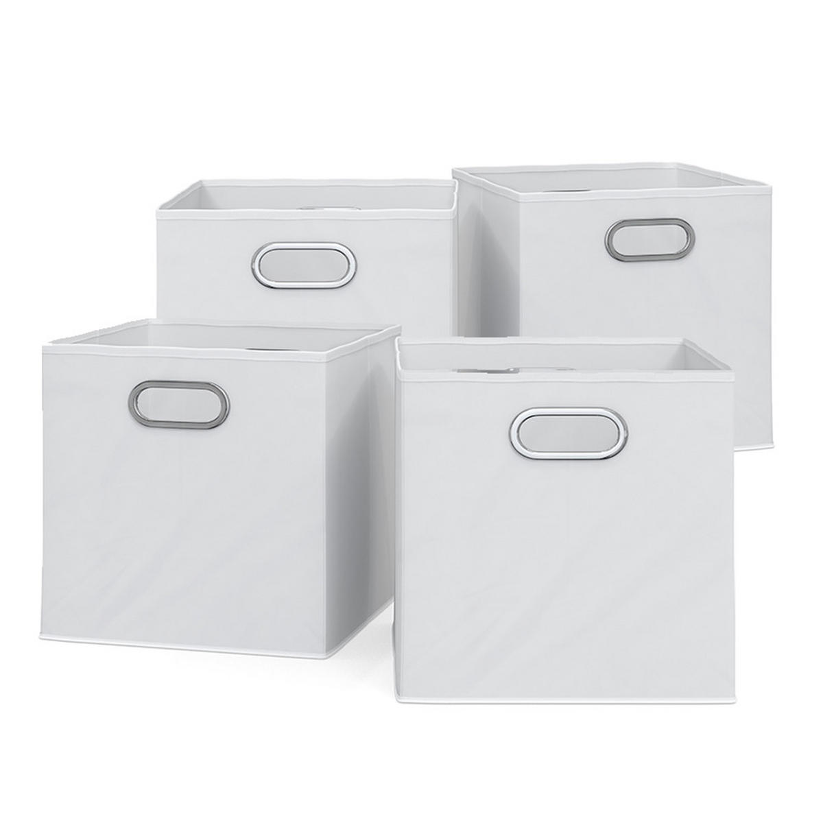 FALTBOX Weiß 30 x 30 cm 4er Set - Weiß, Wellpappe (30/30cm) - Vicco