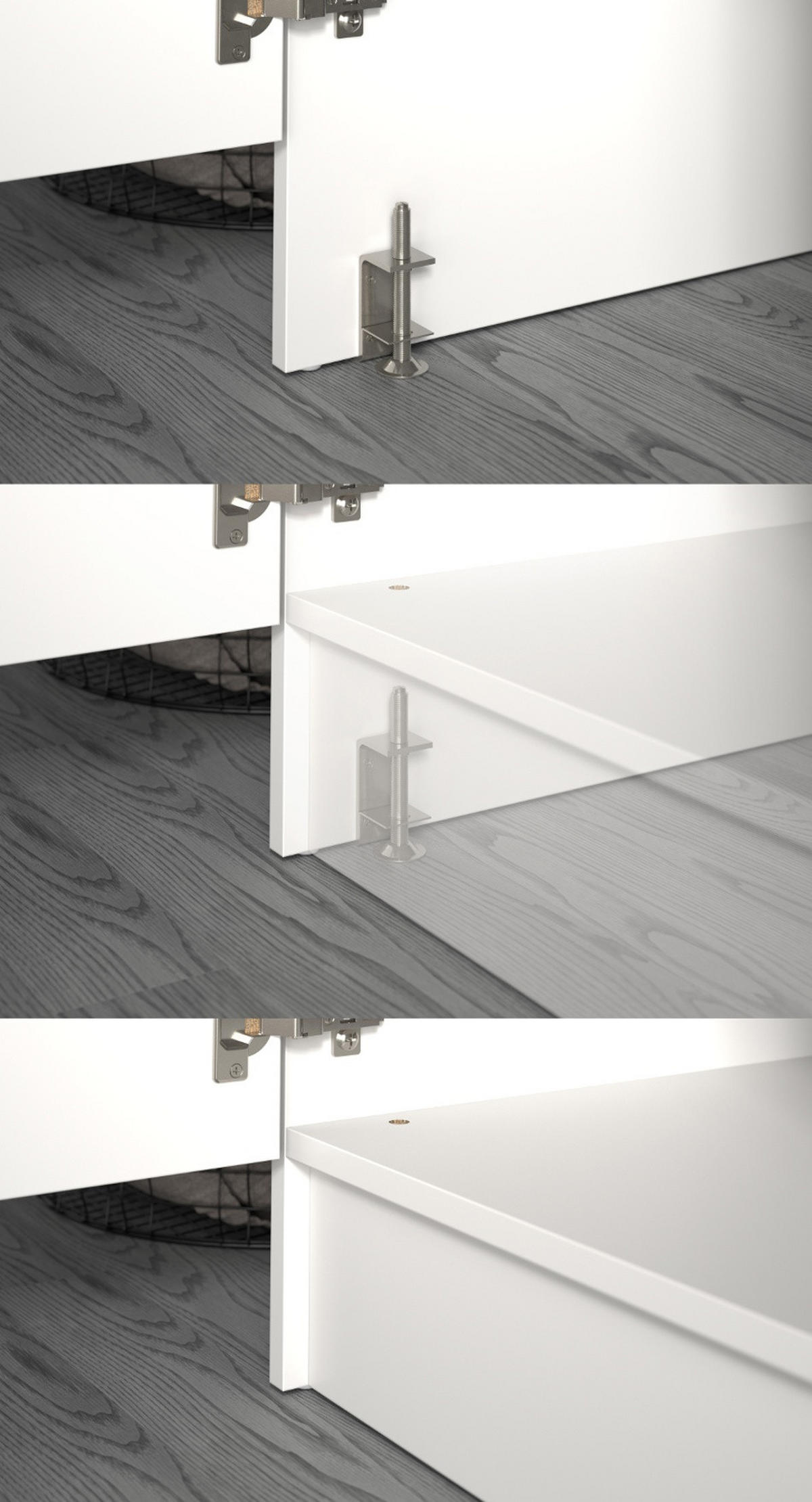 WASCHMASCHINENSCHRANK weiß Set 3-teilig, Waschmaschinenumbau 192 cm mit viel Stauraum - Silberfarben/Weiß, Glas/Holzwerkstoff (192/196/68cm) - Inn.Furn