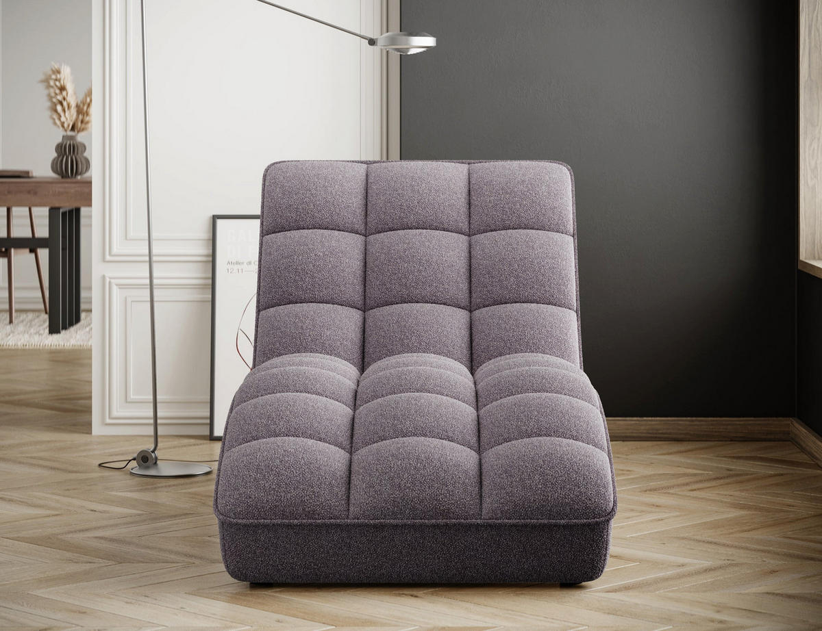 CHAISELONGUE Loren – Moderne Recamiere mit hoher Rückenlehne, HR-Kaltschaum und elegantem Design - Grau, Kunststoff (85/170/85cm) - Wohnideebilder