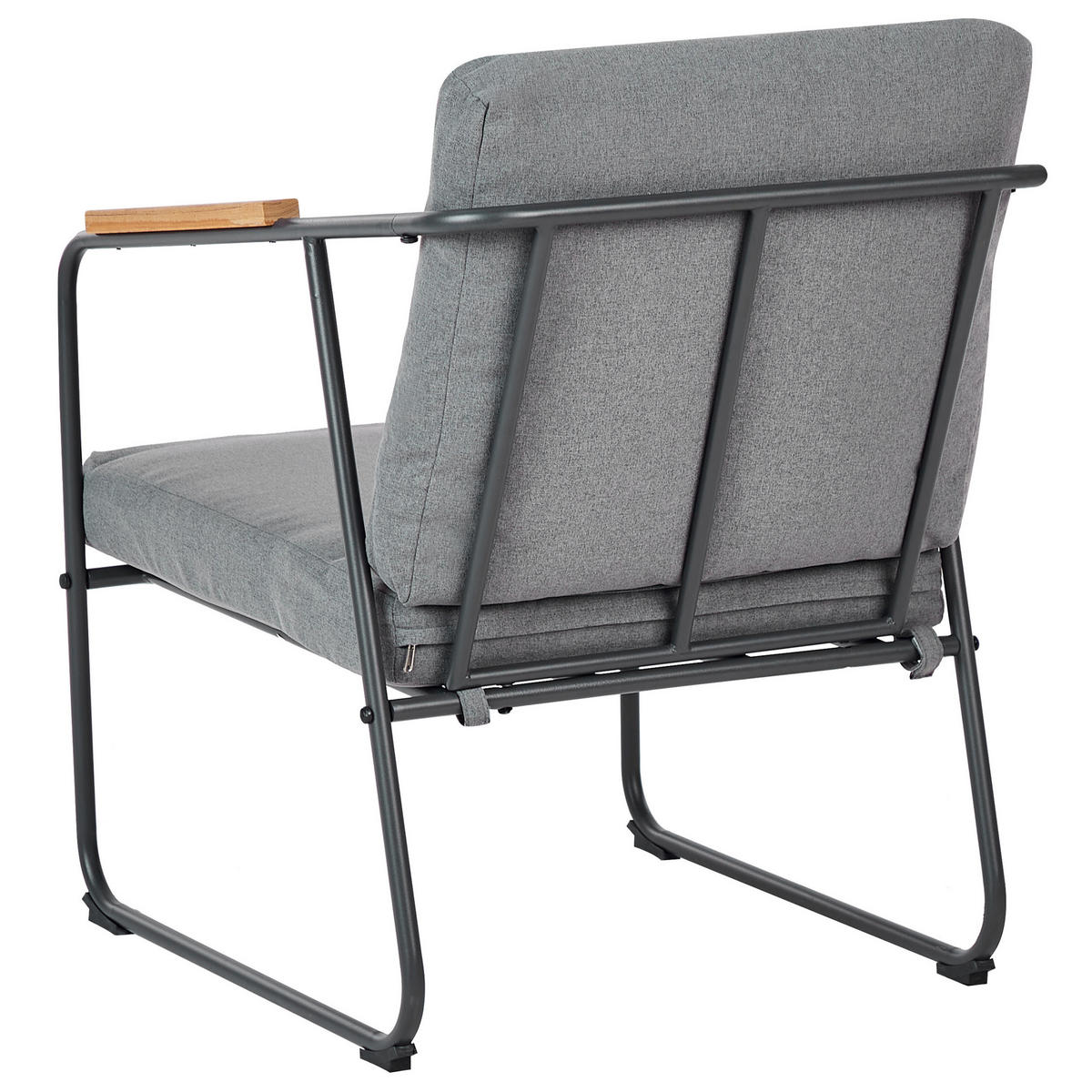 LOUNGE-SET 4-sitzer Stahl Grau Vezzana - Hellbraun/Schwarz, Metall - Beliani