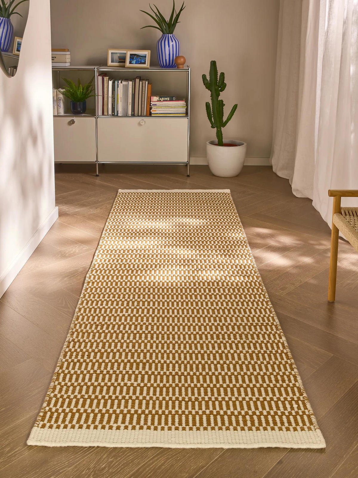 WOLLTEPPICH-LÄUFER Laura handgewebt 80/250 cm - Braun, Naturmaterialien/Textil (80/250cm) - benuta Pure